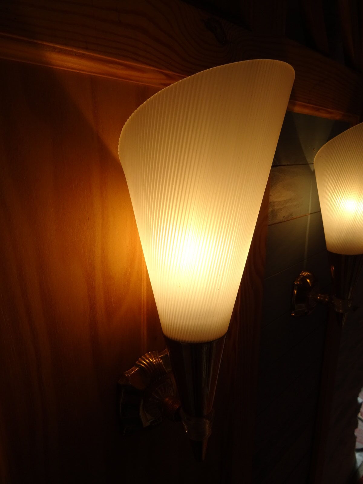 Pair of cone wall lamps 1950