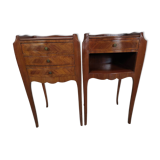 Pair of marquetry bedside tables