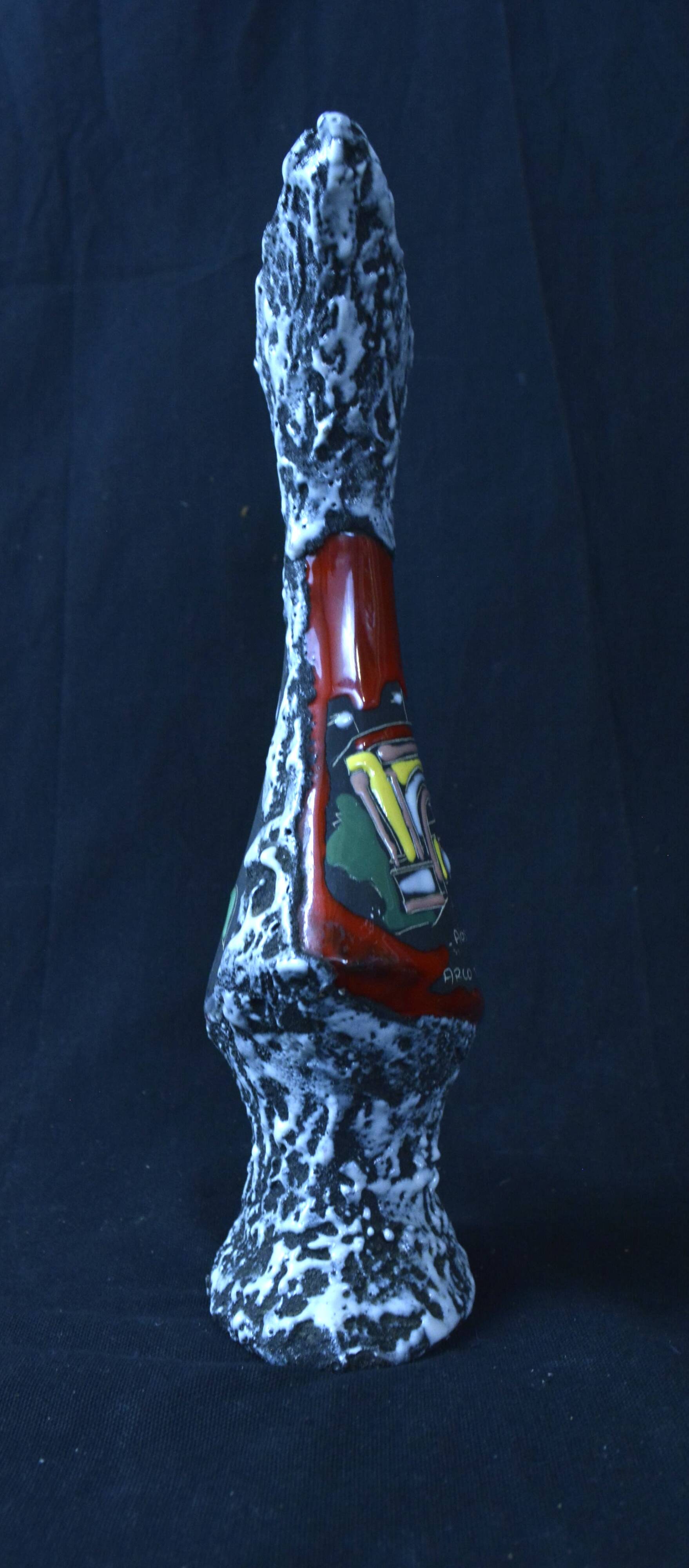 Italian enameled ceramic pitcher / vase - L'Arc d'Auguste.