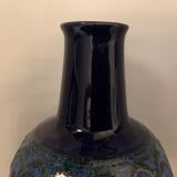 Strehla 1970 blue ceramic vase