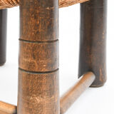 Mulched low chair, known as fireplace chair brutalist style