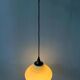 Opaline glass suspension light Mid Century attributed to Louis Kalff