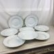 Hollow porcelain plates of pure white and gold