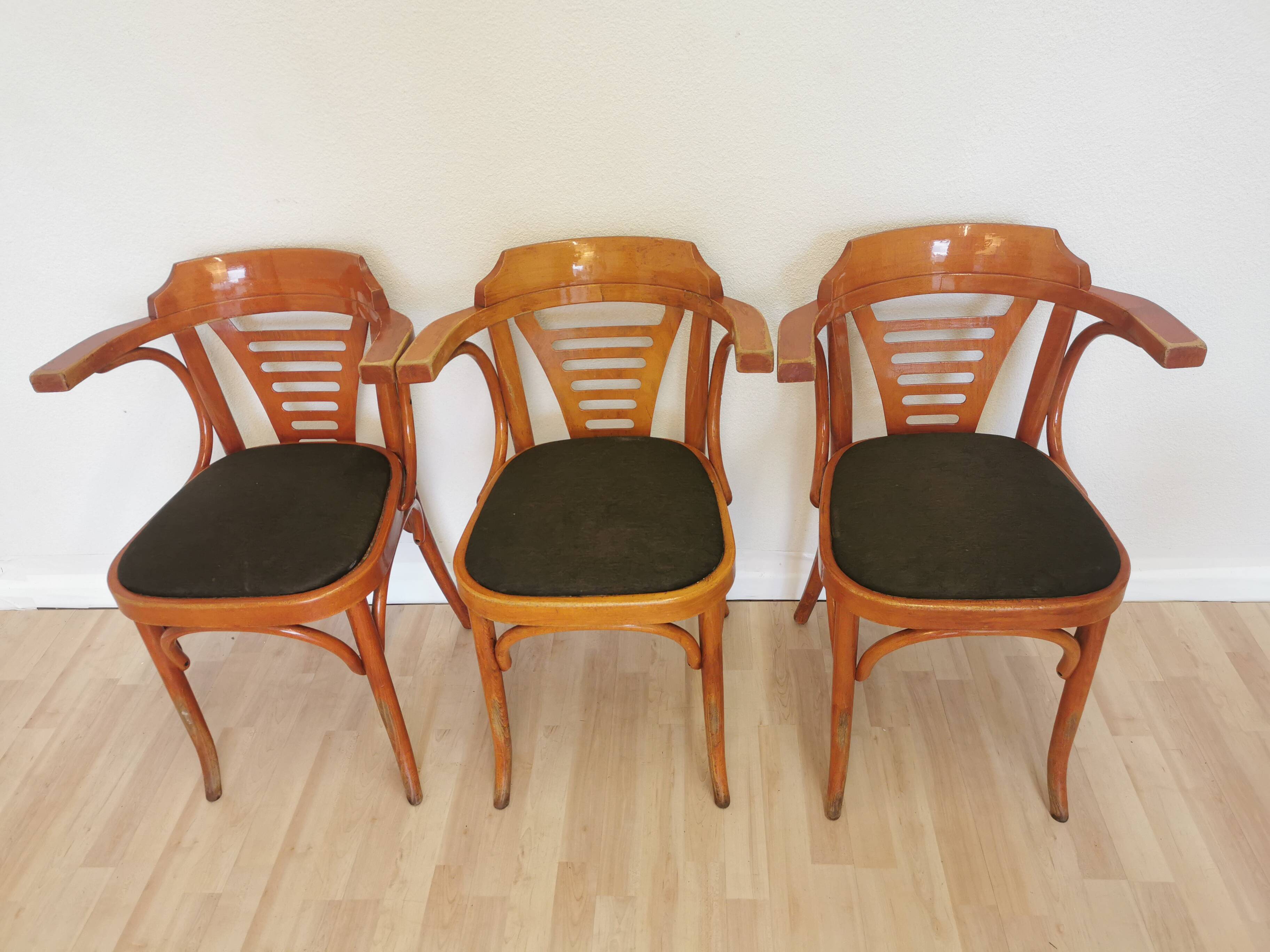 Vintage Bentwood Armchairs - Set of 3 - Mid-Century Irish Pub Style
