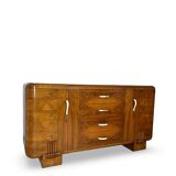 Buffet en noyer Art déco italien, de grande qualité.