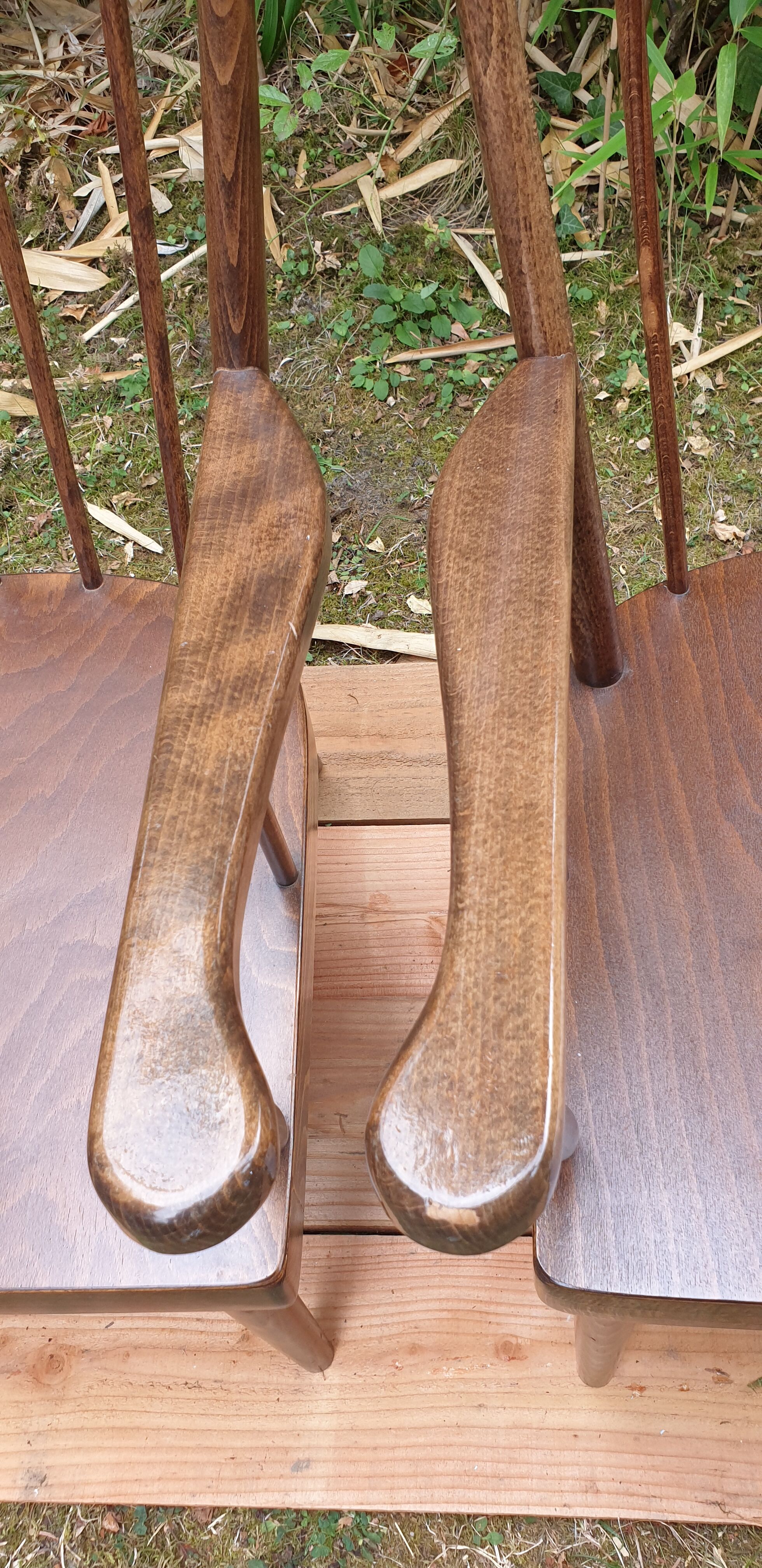 Baumann fan armchair pair
