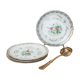 Lot of 4 flat plates Limoges FD Chauvigny golden white rose pattern
