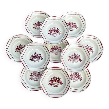 Set of 11 deep plates Badonviller, model Armor