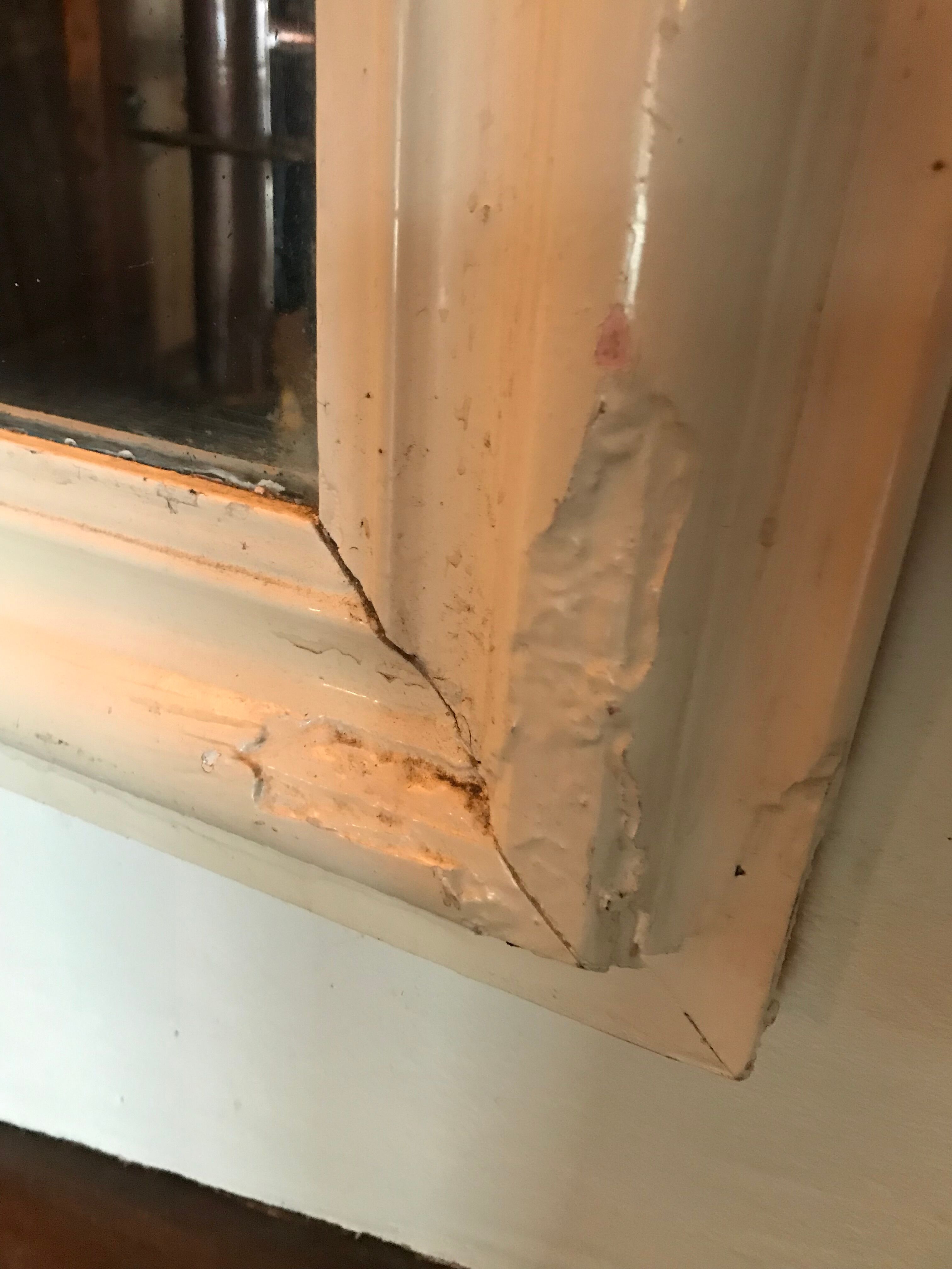 Louis Philippe period mirror, ecru lacquered