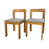 Pair of chairs in beech 60s / 70s