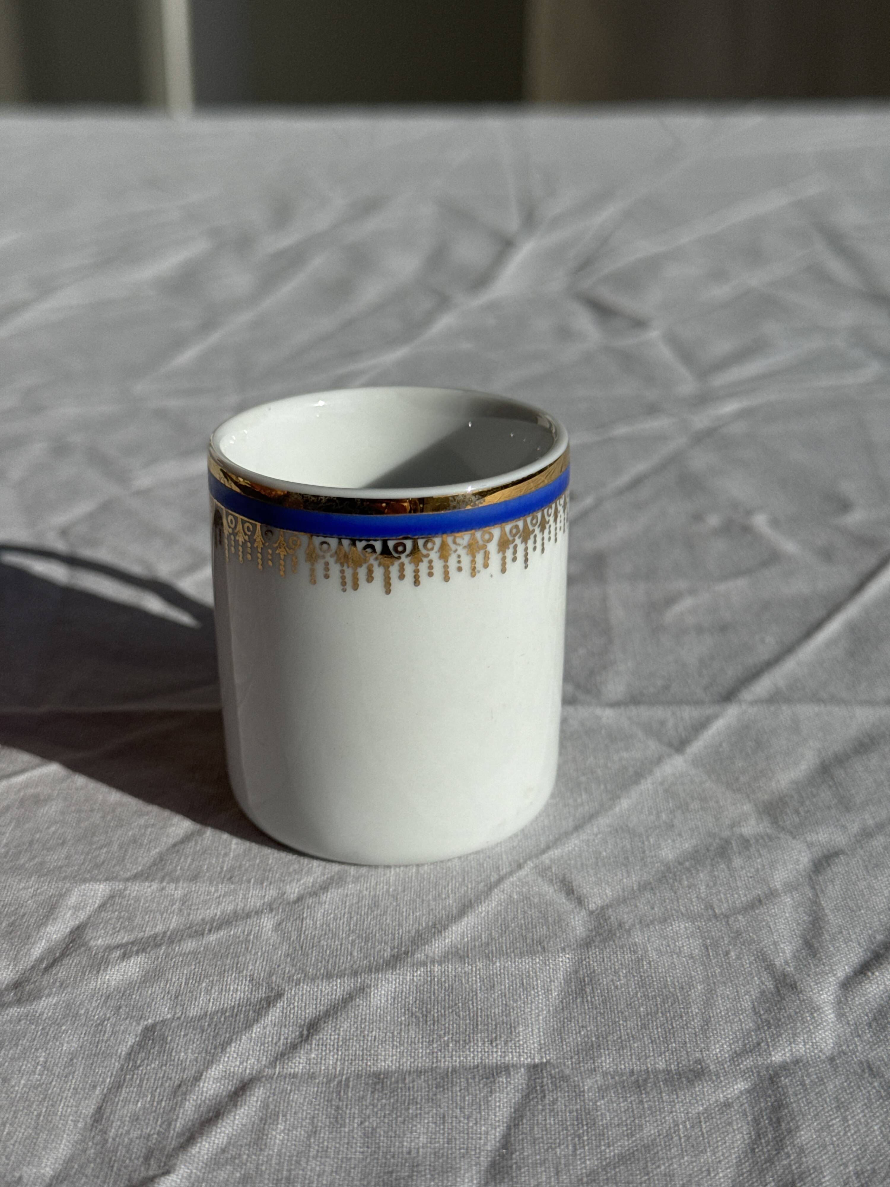 Set of 6 small espresso cups Germer Porcelain, made in Brazil.
