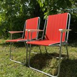 Pair of 70s folding camping chairs