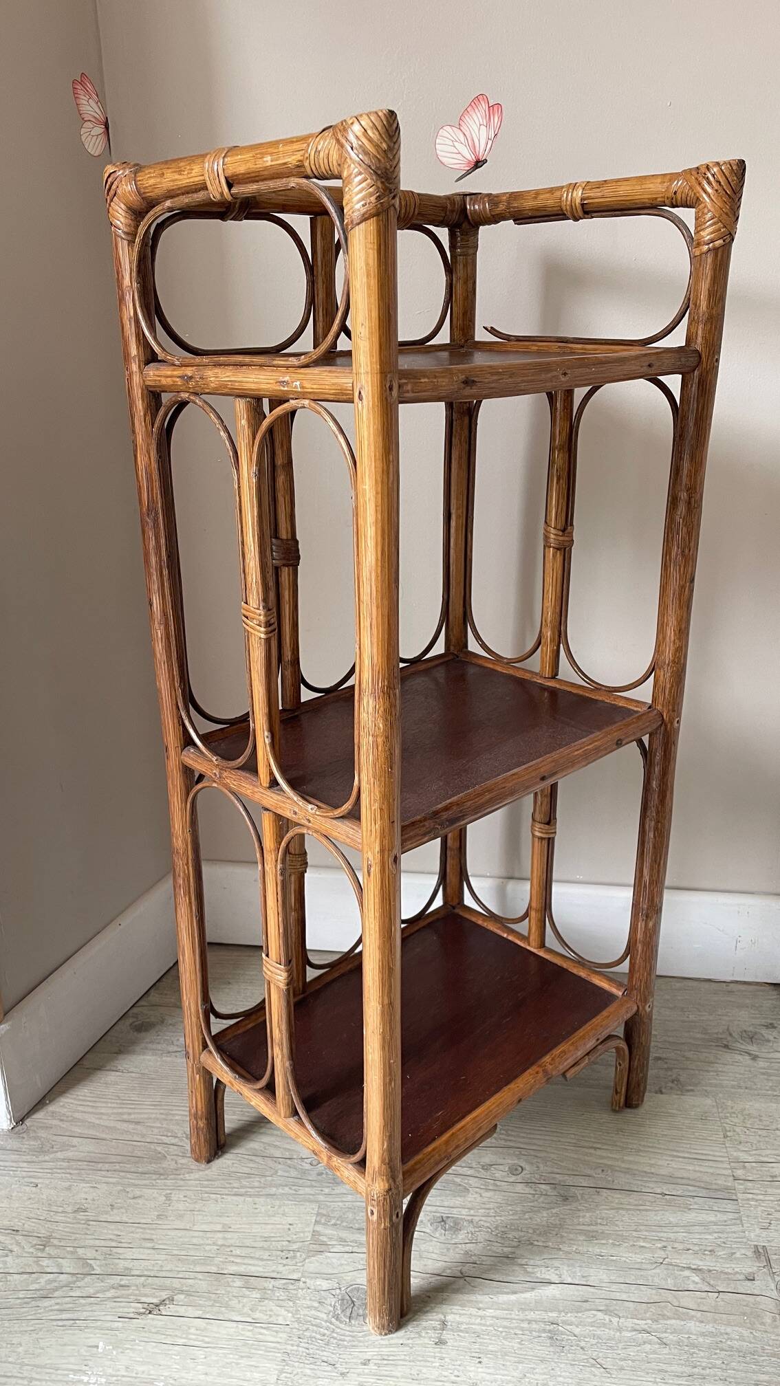 VINTAGE RATTAN BOOKSHELF