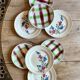 Set of 8 mismatched vintage dessert plates, Sousse and Aigueperse from