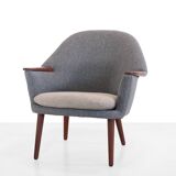 Danish design armchair with teak armrest, 1960's