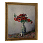 Oil on canvas "Bouquet of Anemones", painted by the artist Marc Antoine.