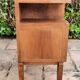 Walnut and grey marble bedside table