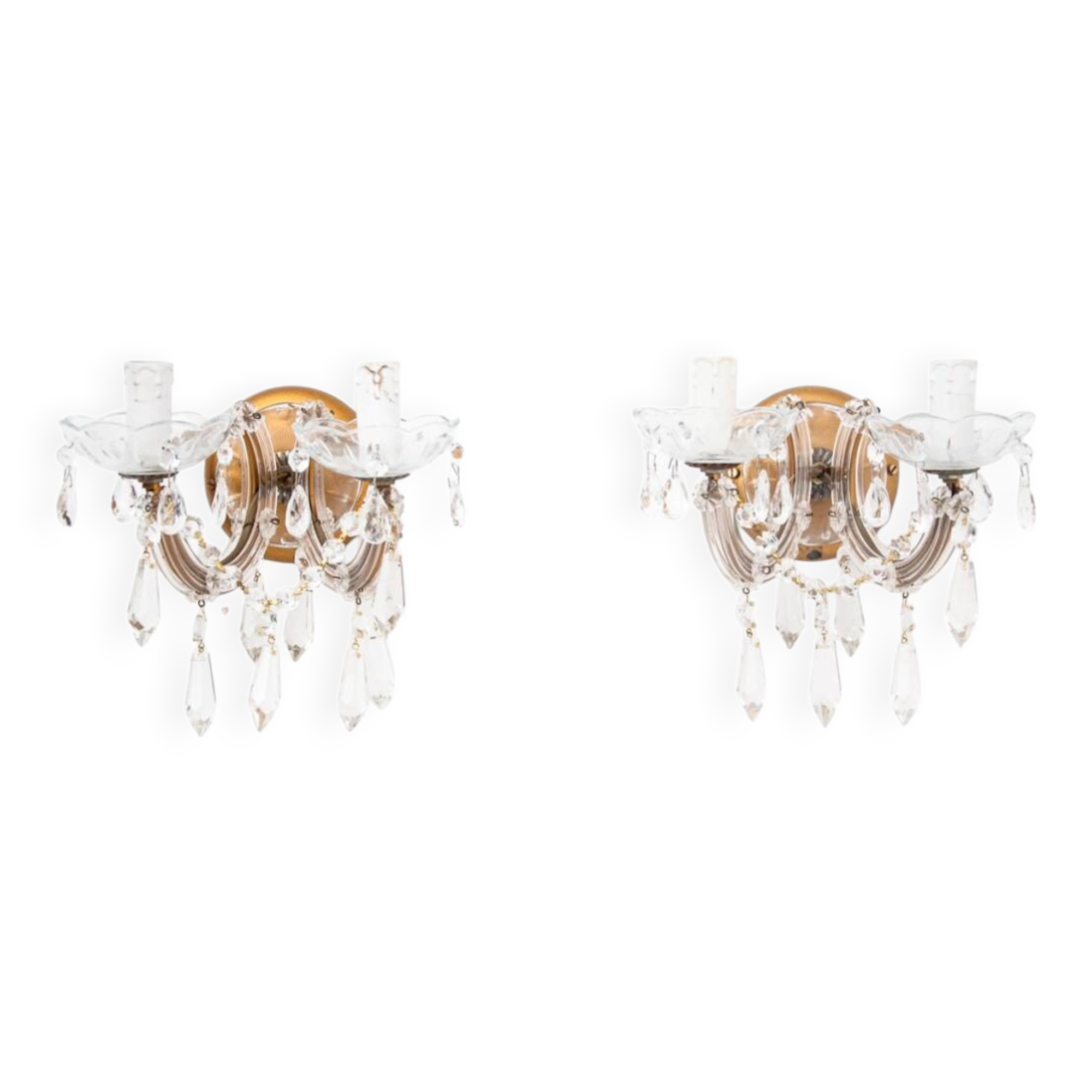 A pair of crystal sconces, France.