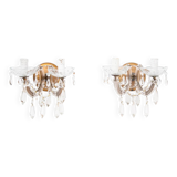 A pair of crystal sconces, France.