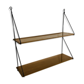 Wood and metal wall unit shelf from the 1960s