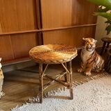Vintage wicker side table