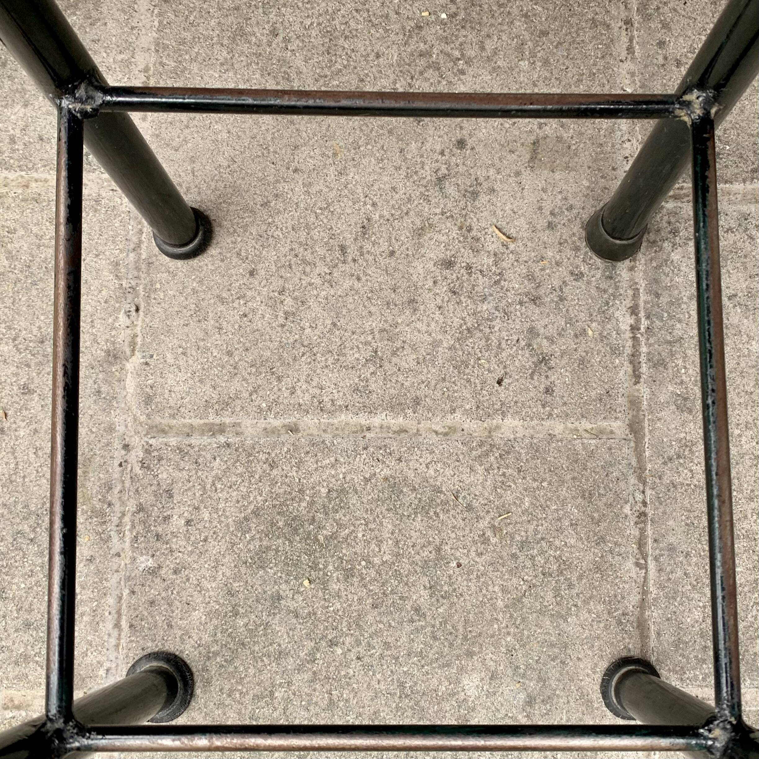 Vintage industrial stool in wood and metal