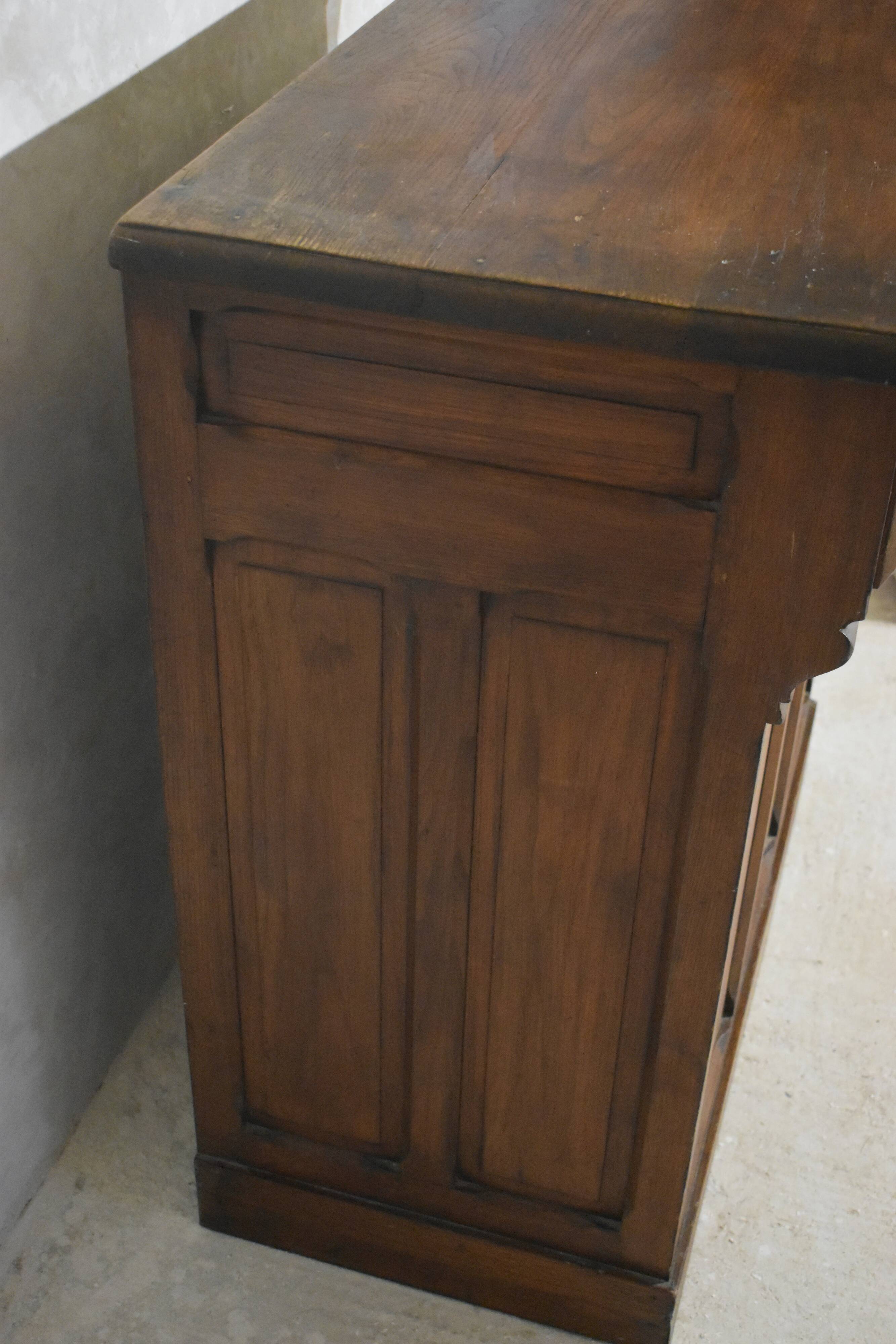Old solid oak counter shop checkout