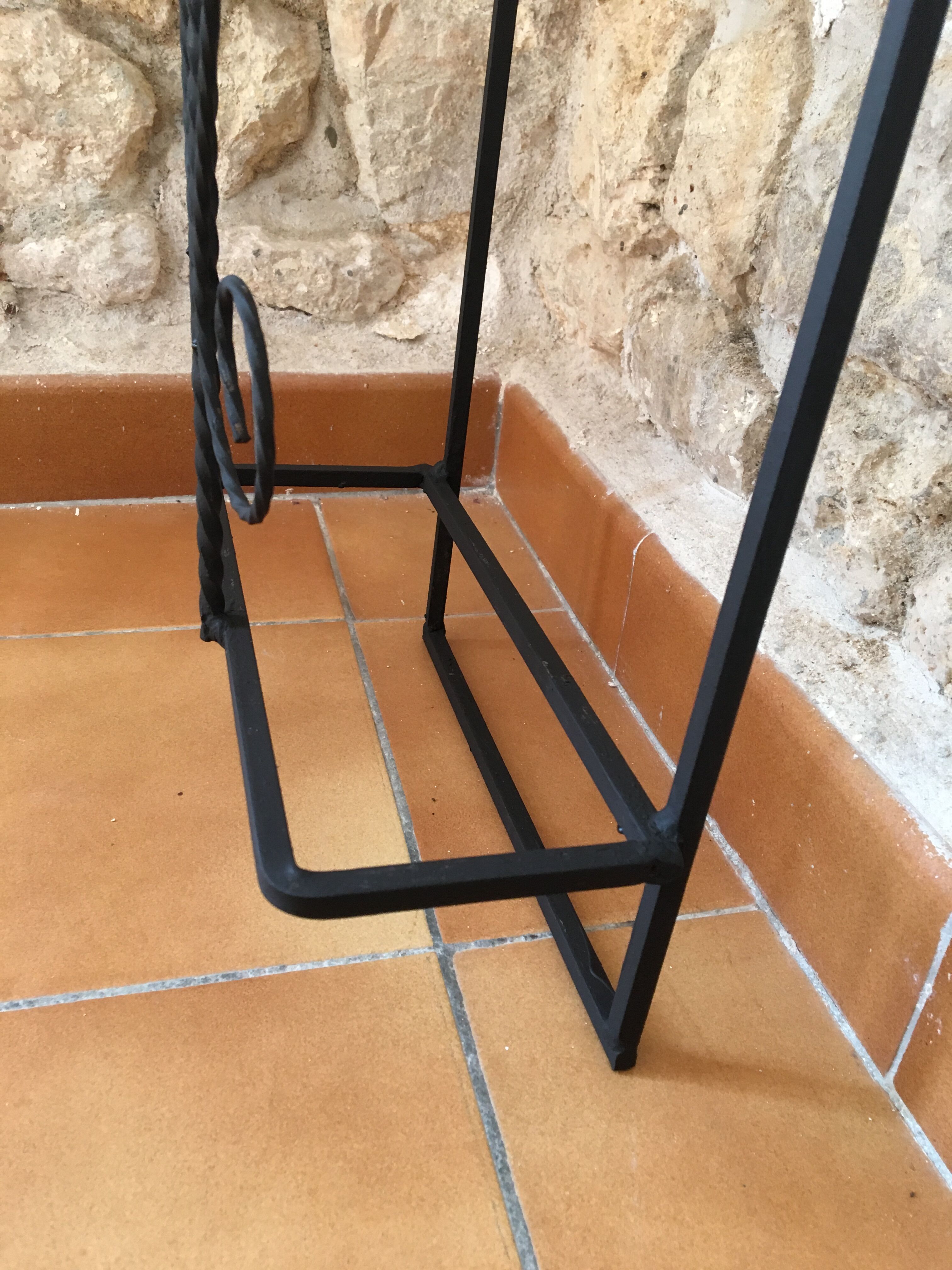 Black wrought iron coat racks