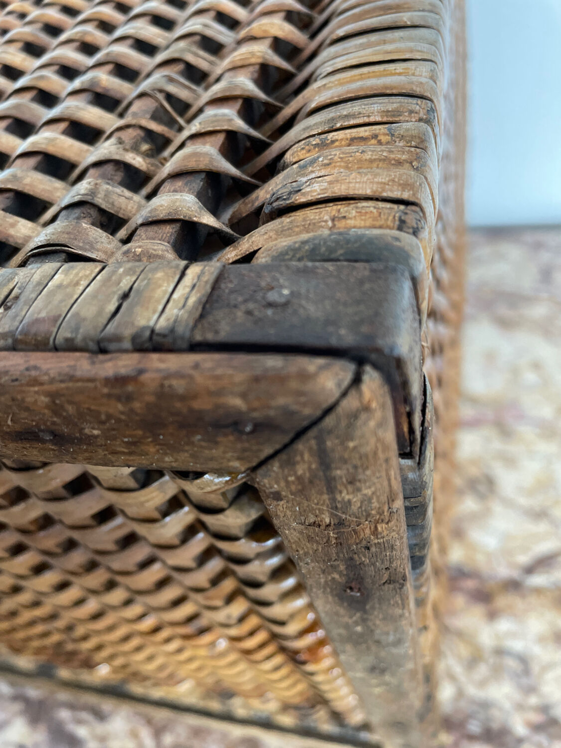 Wicker trunk woven nineteenth century
