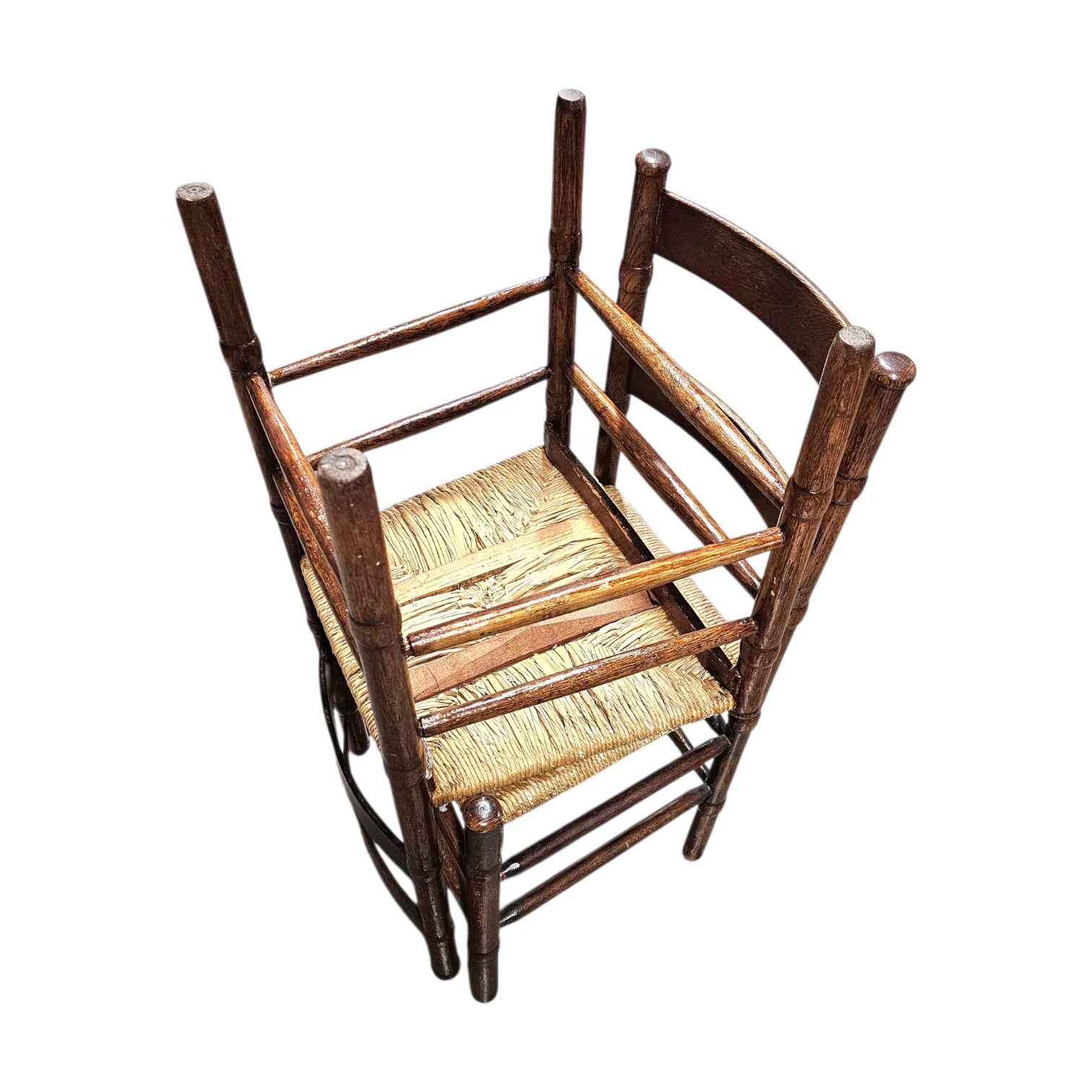 2 chaises en osier Art Déco / École d'Amsterdam / Jac Levee / milieu du siècle