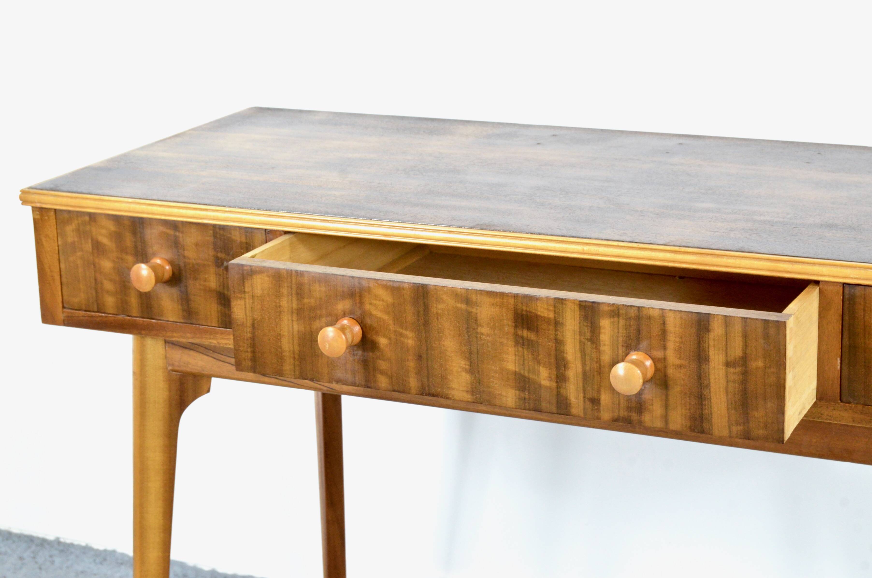 Midcentury Walnut Console Table / Desk By Morris Of Glasgow. Vintage