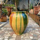 Old glazed terracotta jar