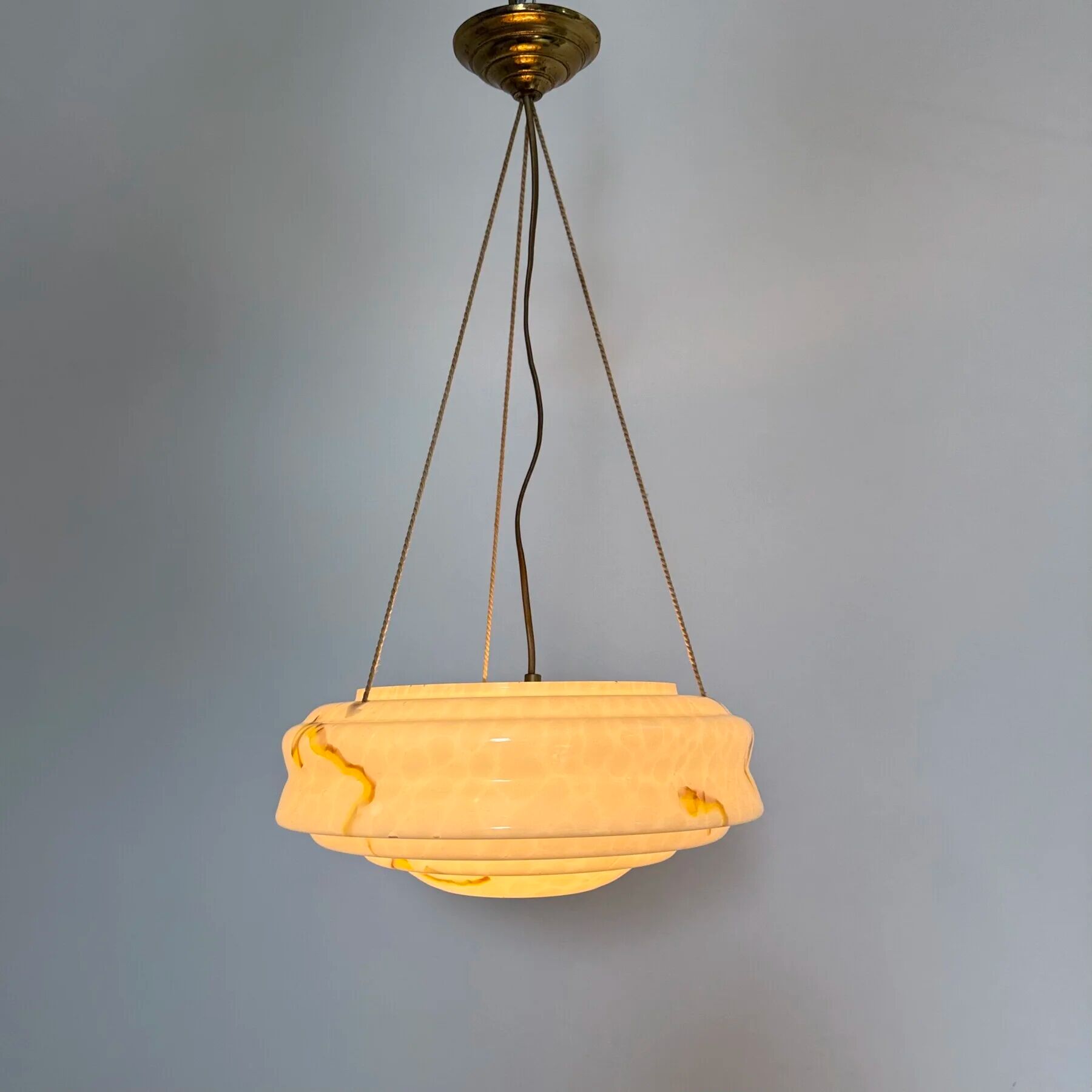 Art deco glass hanging lamp, 1950s