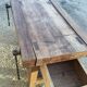 Mid-20th century beech workbench with two drawers