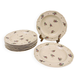 8 soup plates with Limoges flowers