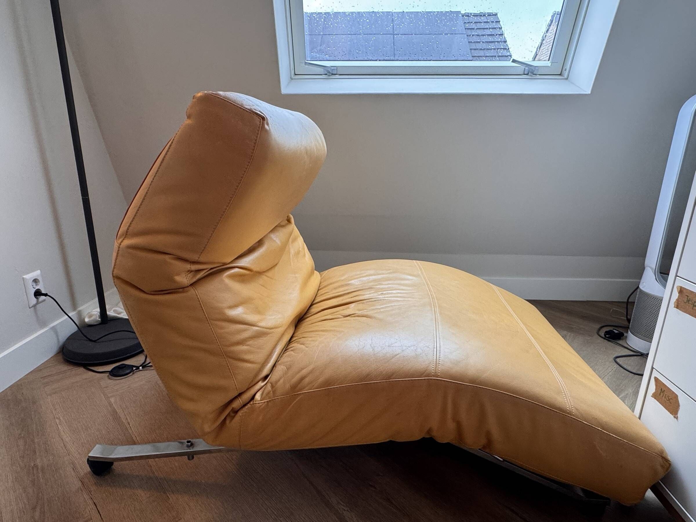 Original Vintage N. Eilersen Chaise Longue in Cognac Leather