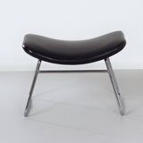 Vintage footstool by rudolf wolf & j.h. rohe for rohe noordwolde, 1960s | black skai