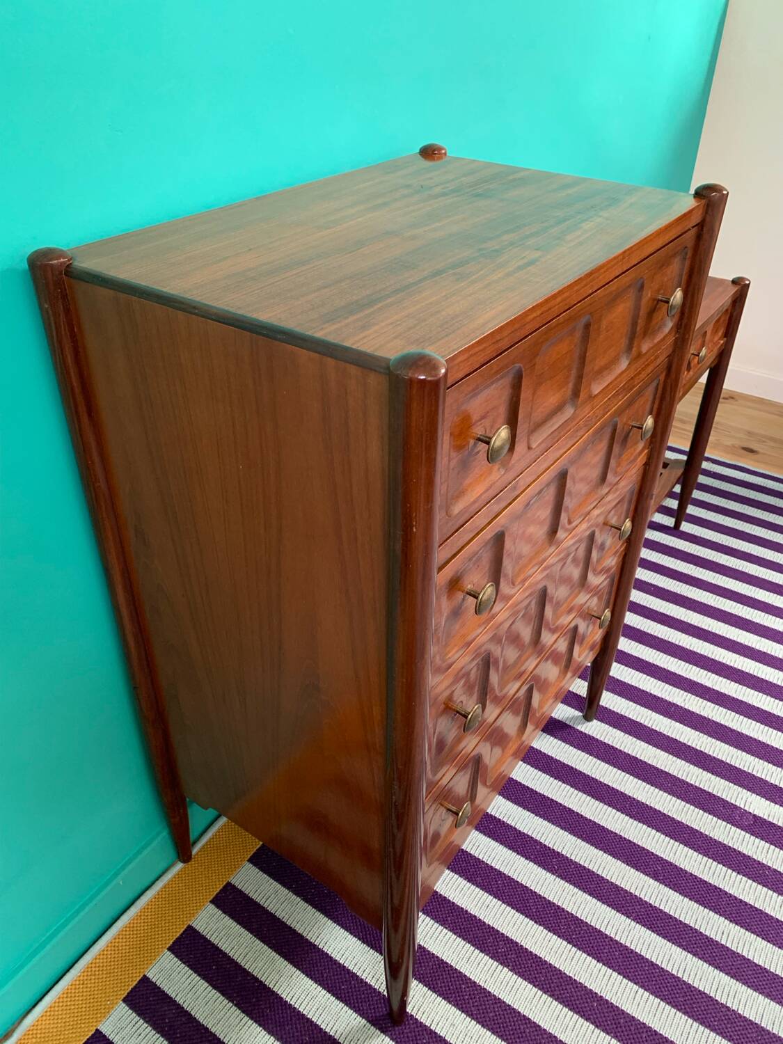 Vintage chest of drawers and bedside table set
