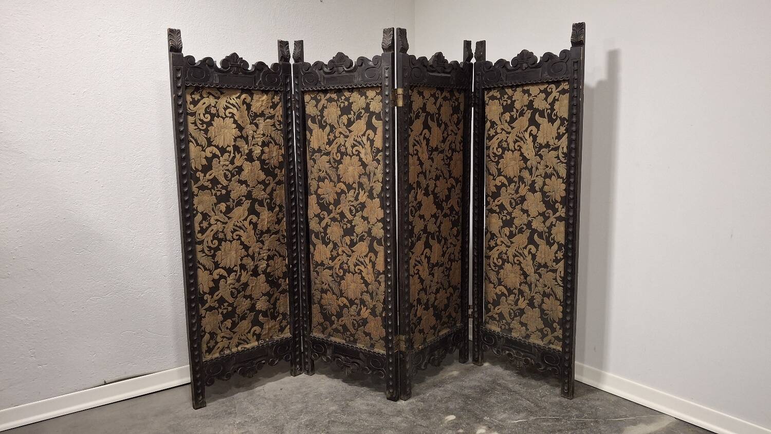 Antique Hand-Carved Wooden Room Divider