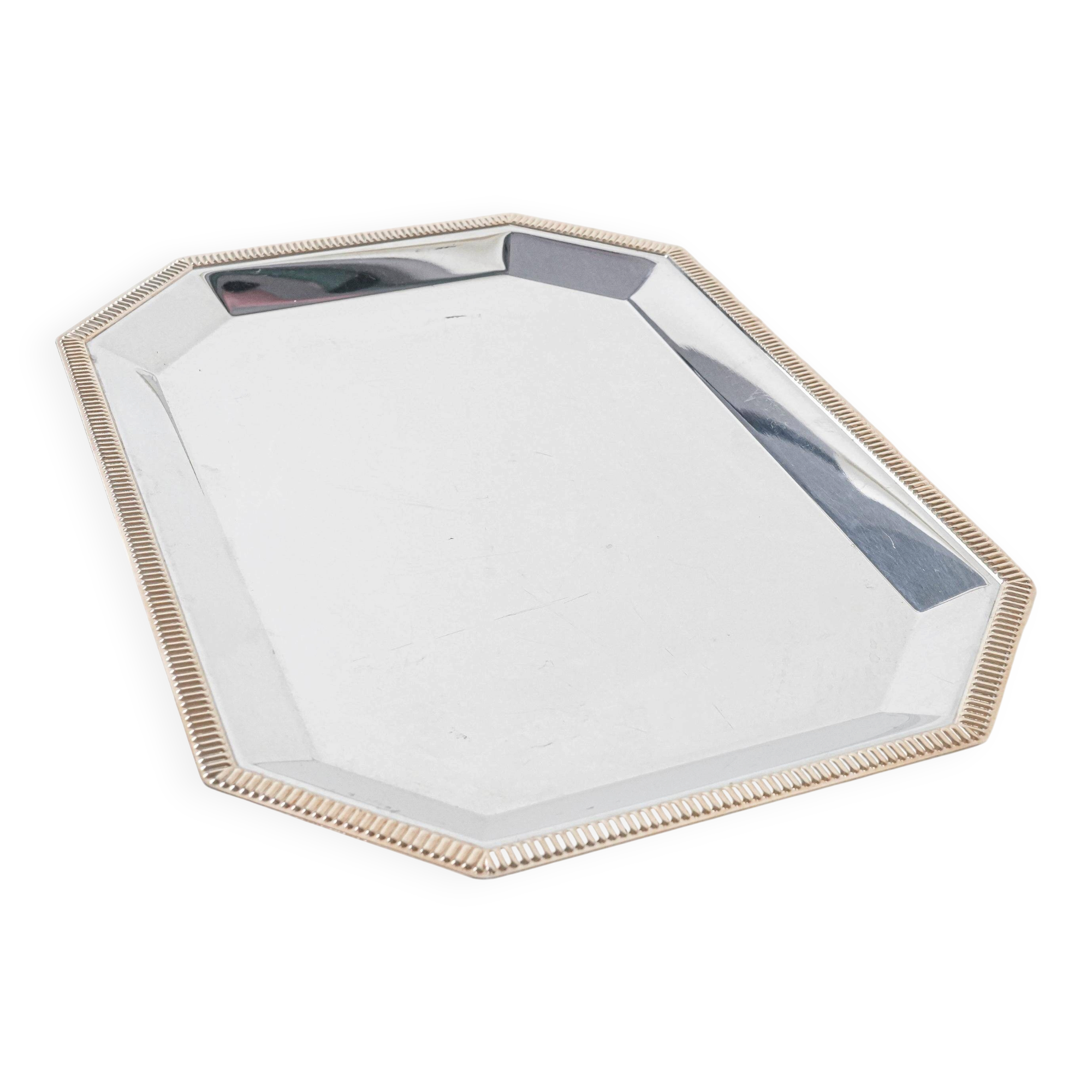 Stainless steel tray, Italian design, 1970s, made in Italy