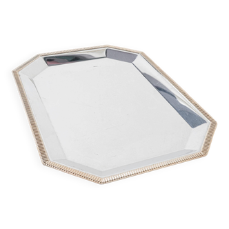 Stainless steel tray, Italian design, 1970s, made in Italy