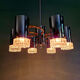 Space Age chandelier in chrome metal and brass, 1970s