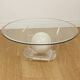 Vintage round coffee table in lucite and marbled glass.
