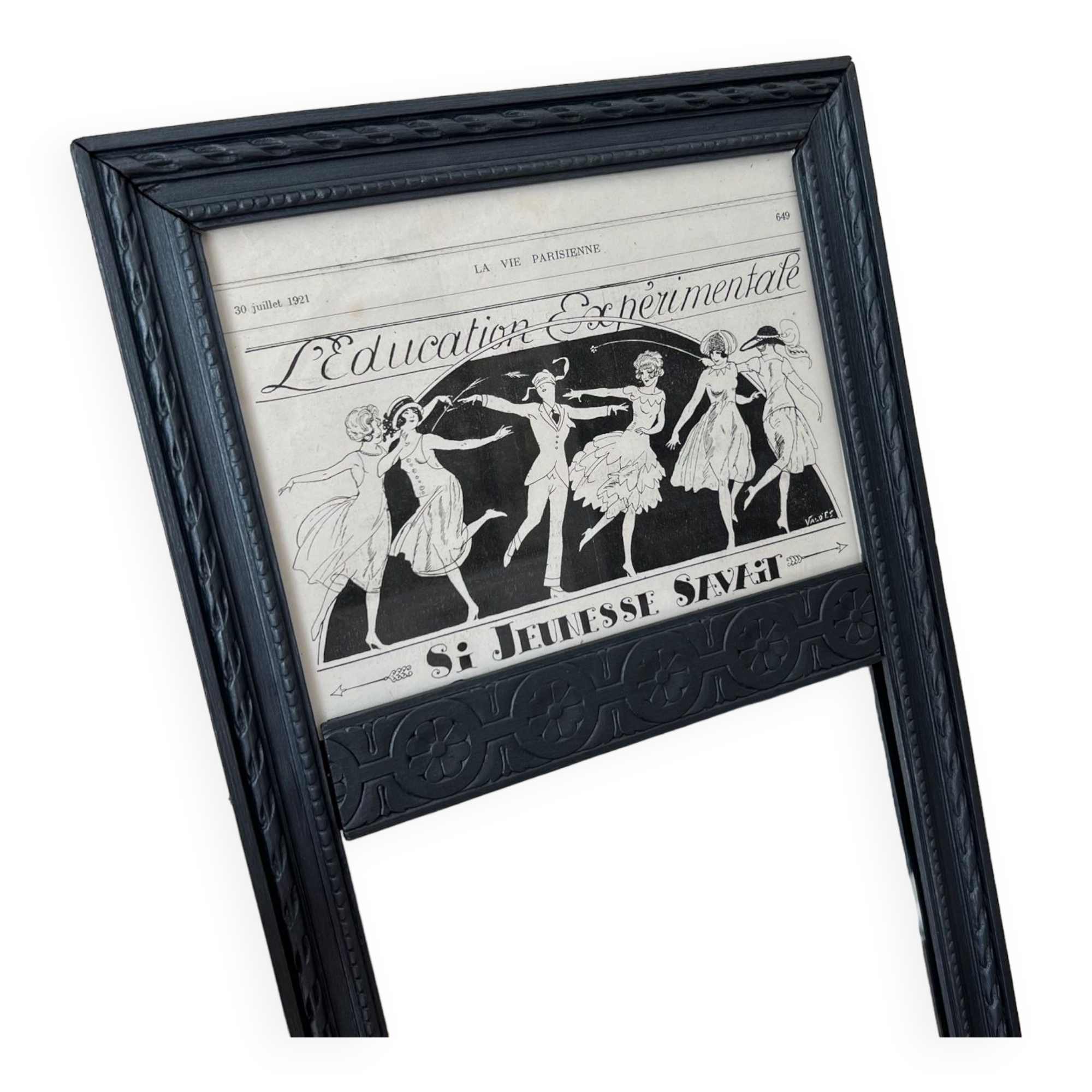 Miroir trumeau en bois “L’éducation expérimentale”