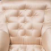 Fauteuil en tissu beige 70s vintage moderne