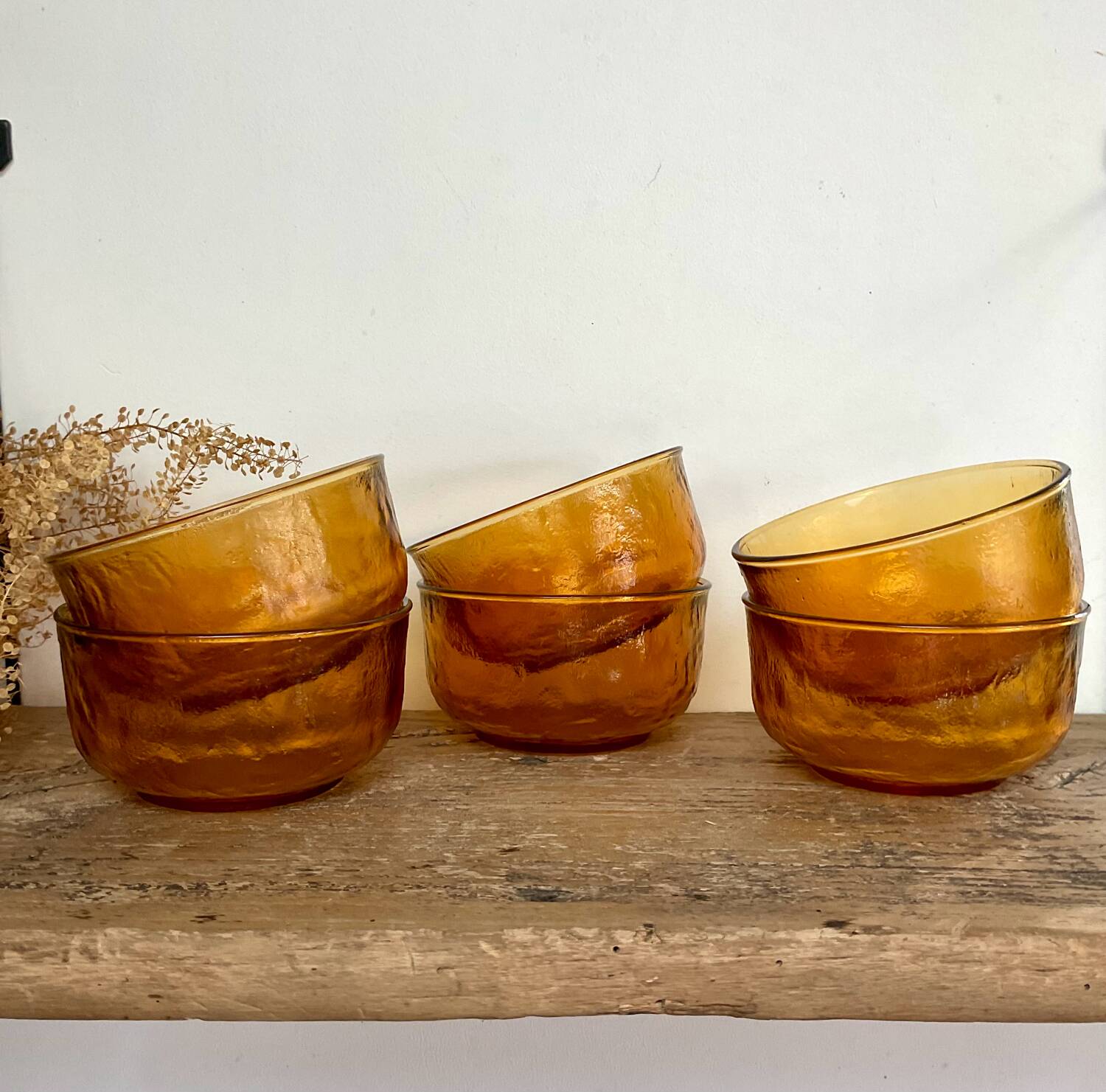 6 bols en verre Arcoroc Sierra ambrés