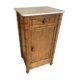 Bedside table / nightstand in pitchpin pine wood and bamboo with marble top