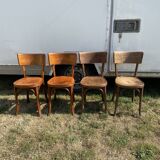 Set 4 mismatched bistro chairs baumann ep 50