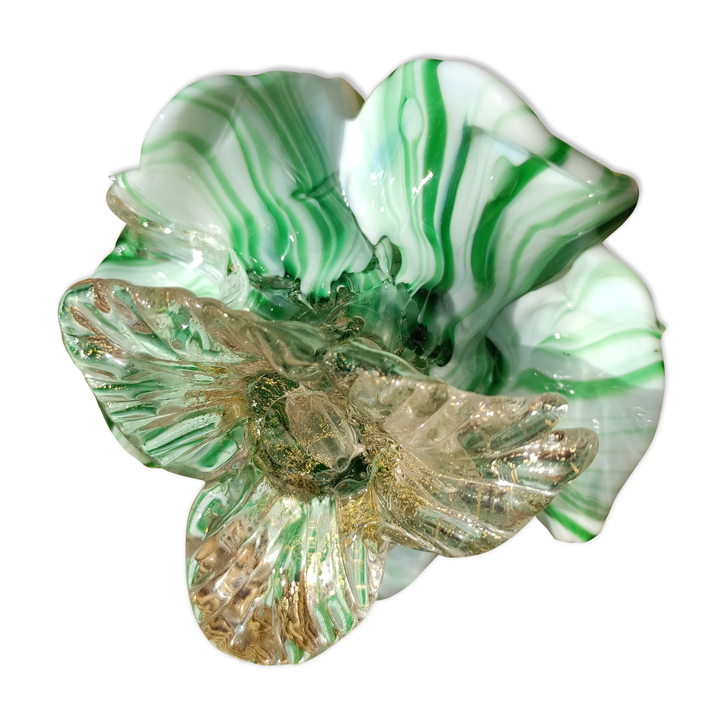 Handcrafted candle holder in Murano glass, unique piece