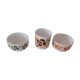 3 pieces lotus Arcopal 2 ramekins cups and 1 mug orange brown green vintage